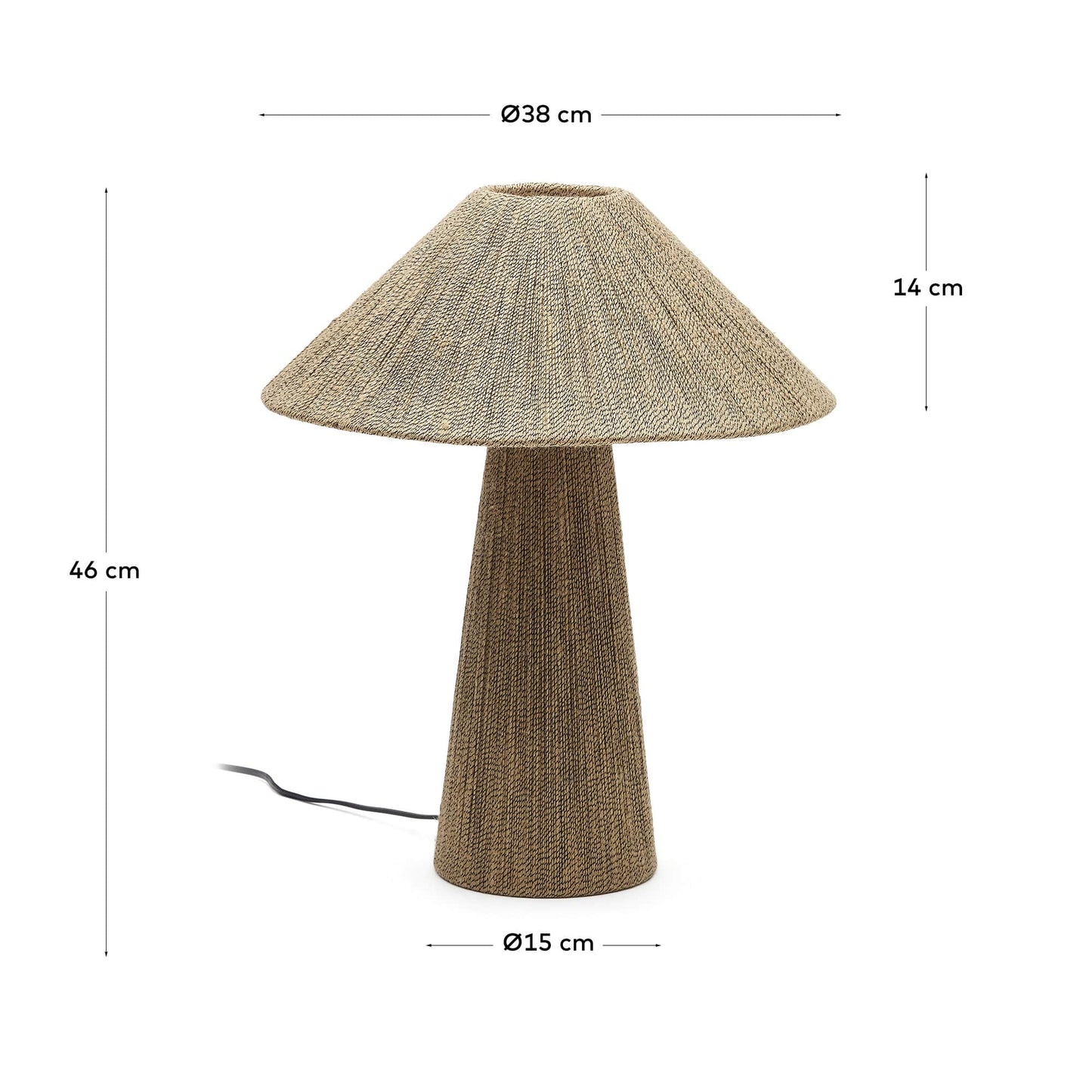 Lampada da tavolo Renee di iuta naturale