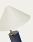 Lampada da tavolo Shiva in metallo verniciato blu e bianco
