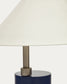 Lampada da tavolo Shiva in metallo verniciato blu e bianco