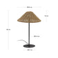 Lampada da tavolo Urania in rattan e metallo con finitura in nero