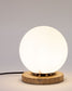 Lampada da tavolo Malachi di vetro glassato e travertino