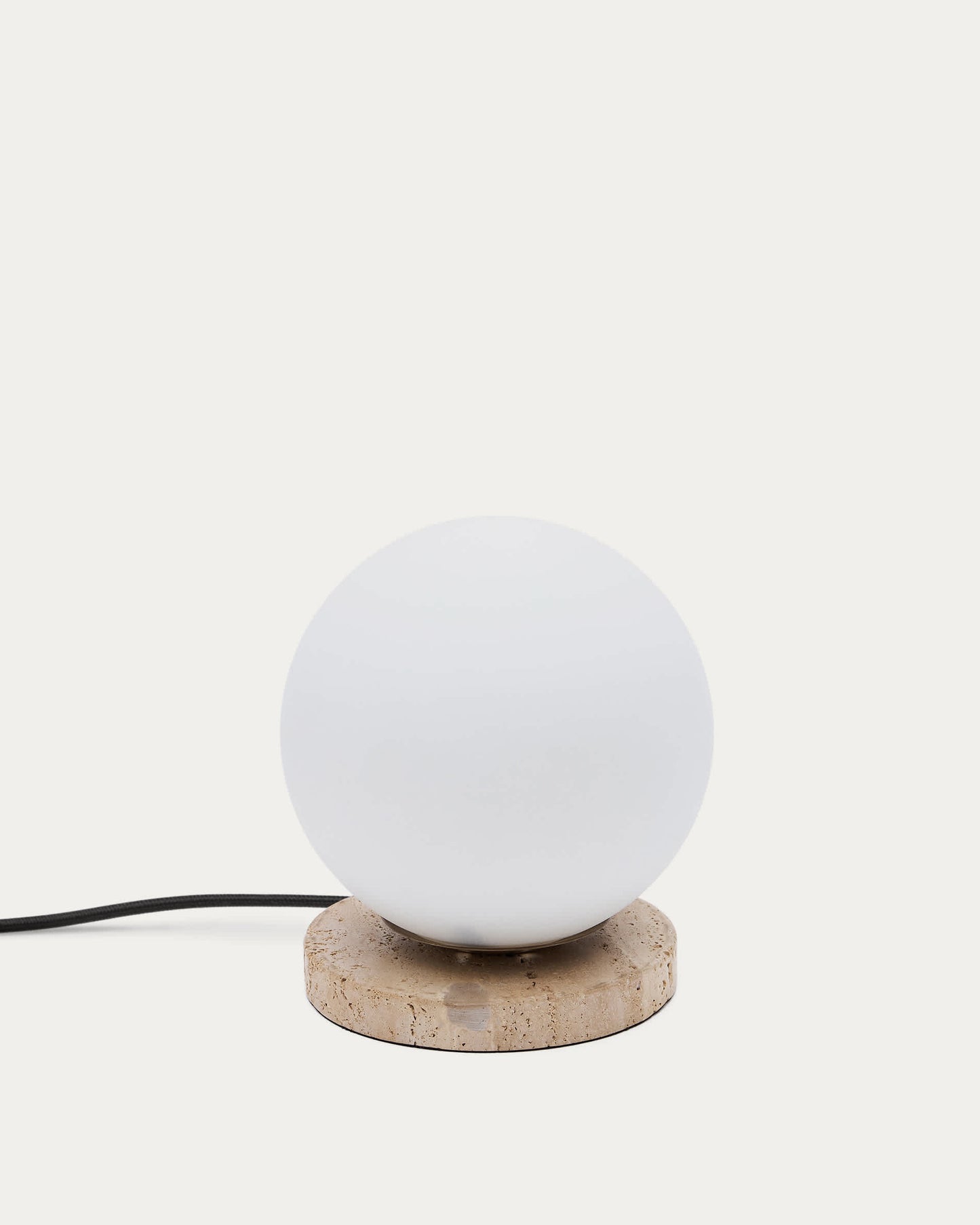 Lampada da tavolo Malachi di vetro glassato e travertino