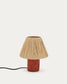 Lampada da tavolo Pulmi di rafia naturale e terracotta