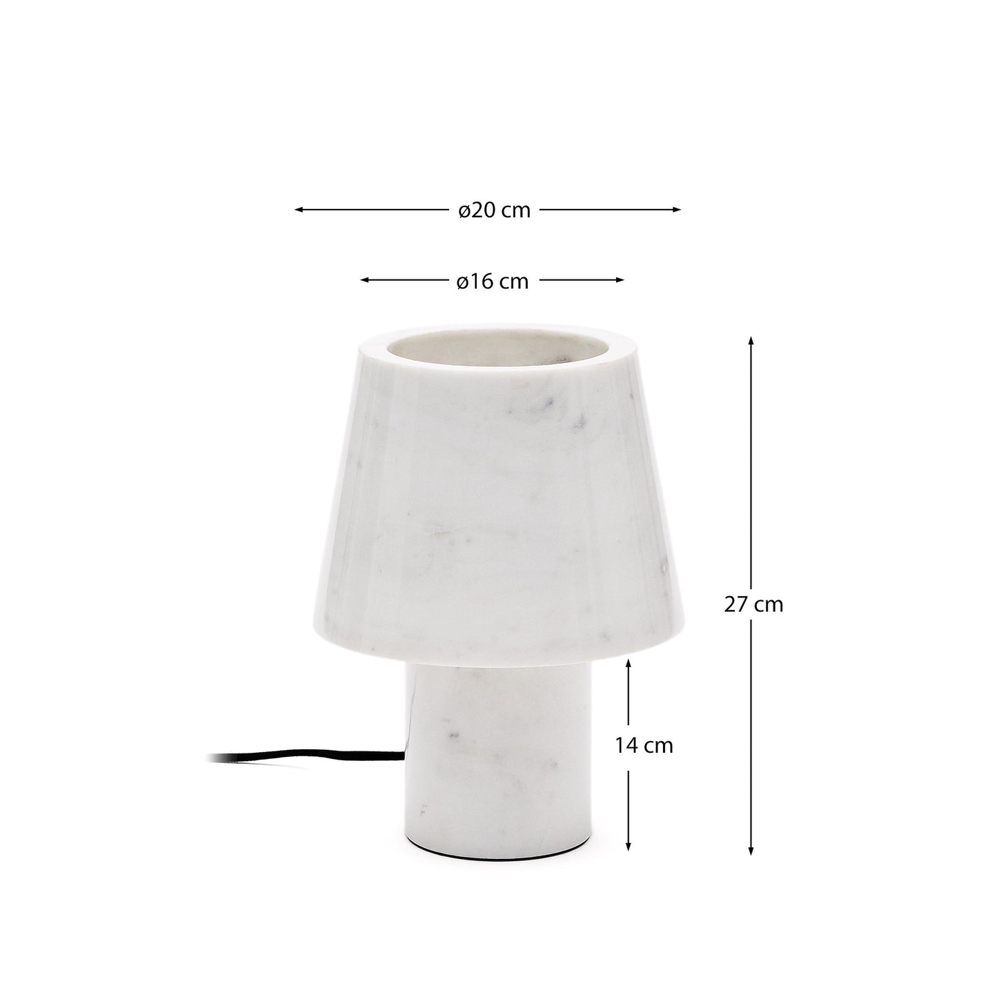Lampada da tavolo Alaro in marmo bianco