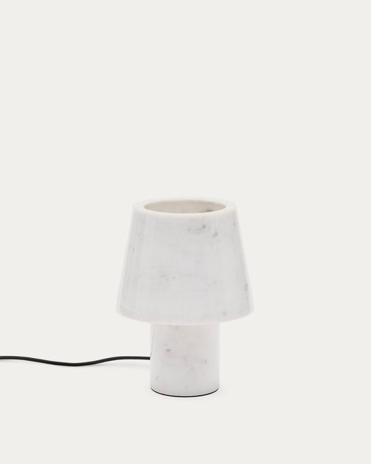 Lampada da tavolo Alaro in marmo bianco