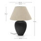 Lampada da tavolo Mercadal in ceramica con finitura in nero