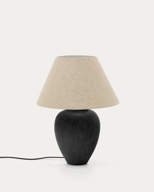 Lampada da tavolo Mercadal in ceramica con finitura in nero