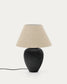Lampada da tavolo Mercadal in ceramica con finitura in nero