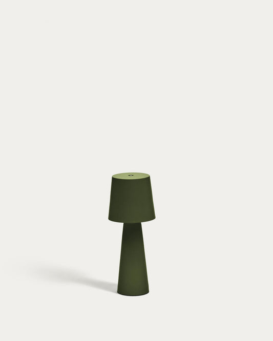 Lampada da tavolo piccola da esterni Arenys in metallo con finitura in verde