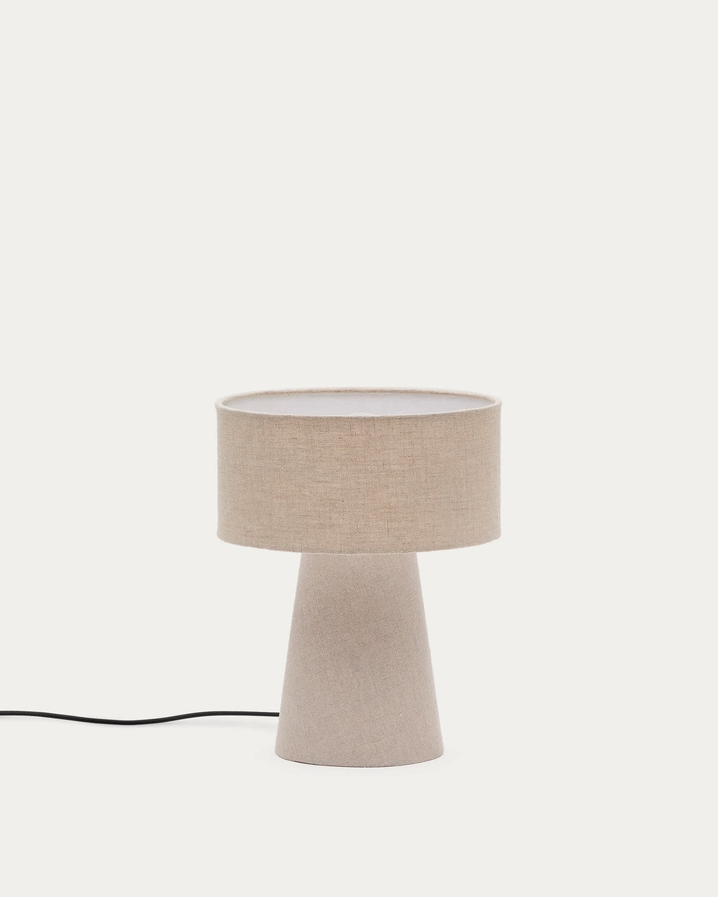 Lampada da tavolo Algaida in tessuto grigio