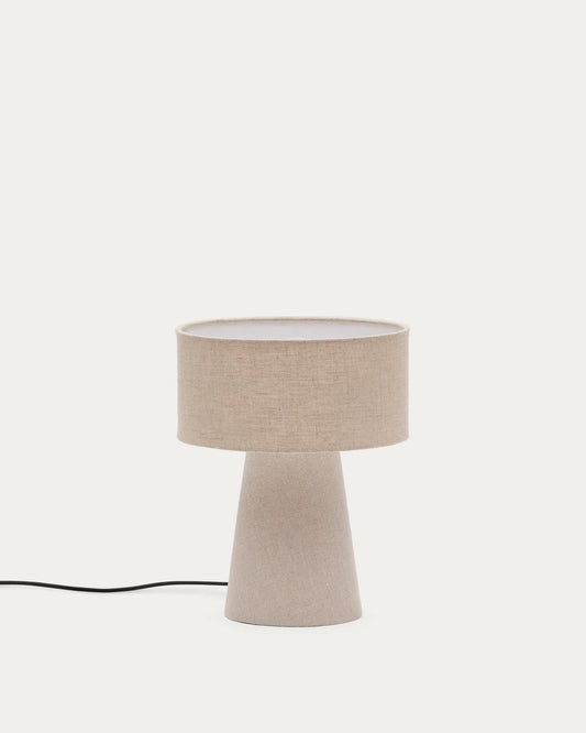 Lampada da tavolo Algaida in tessuto grigio
