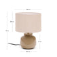 Lampada da tavolo Tay in ceramica verde e lino beige