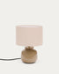 Lampada da tavolo Tay in ceramica verde e lino beige