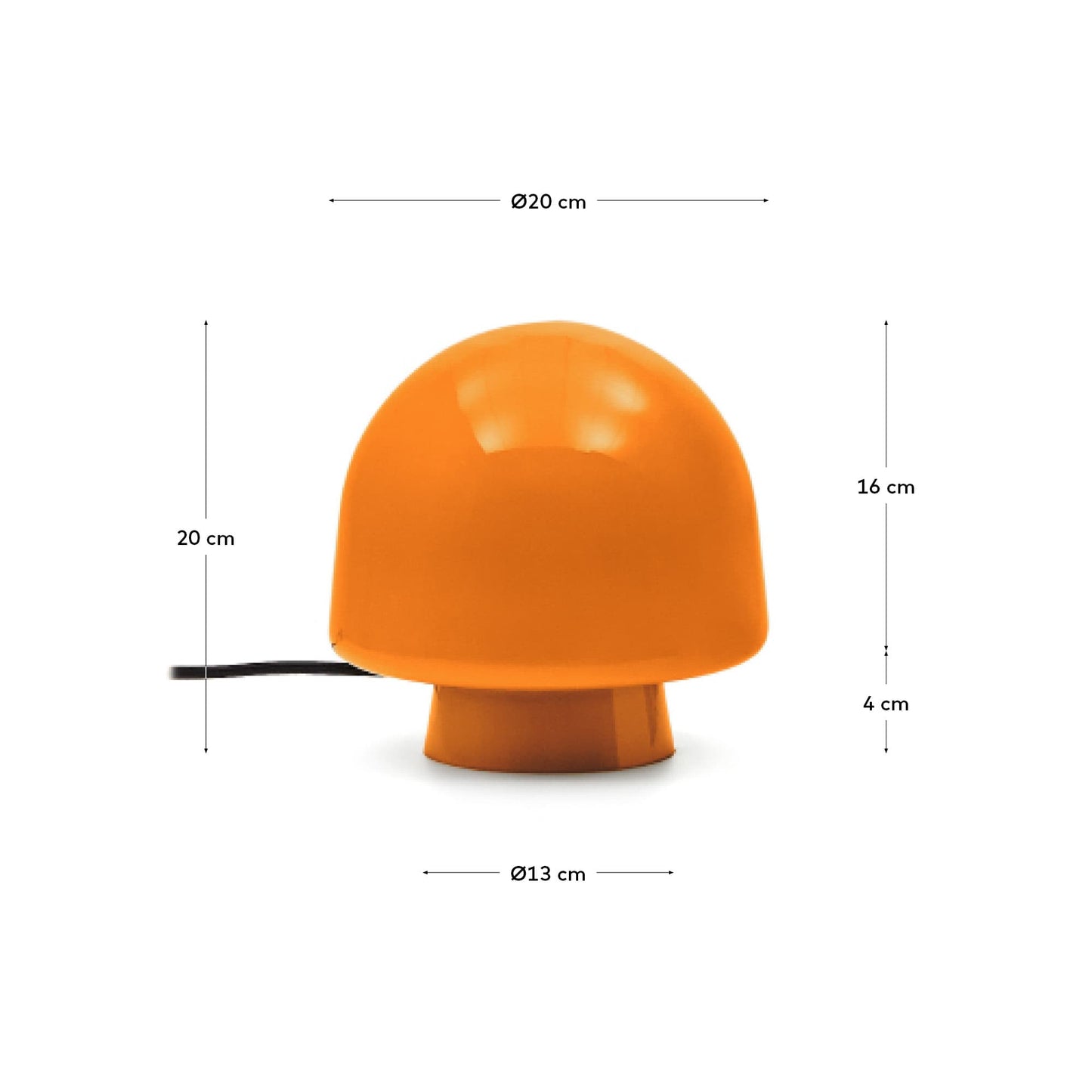 Lampada da tavolo Reig di vetro arancione