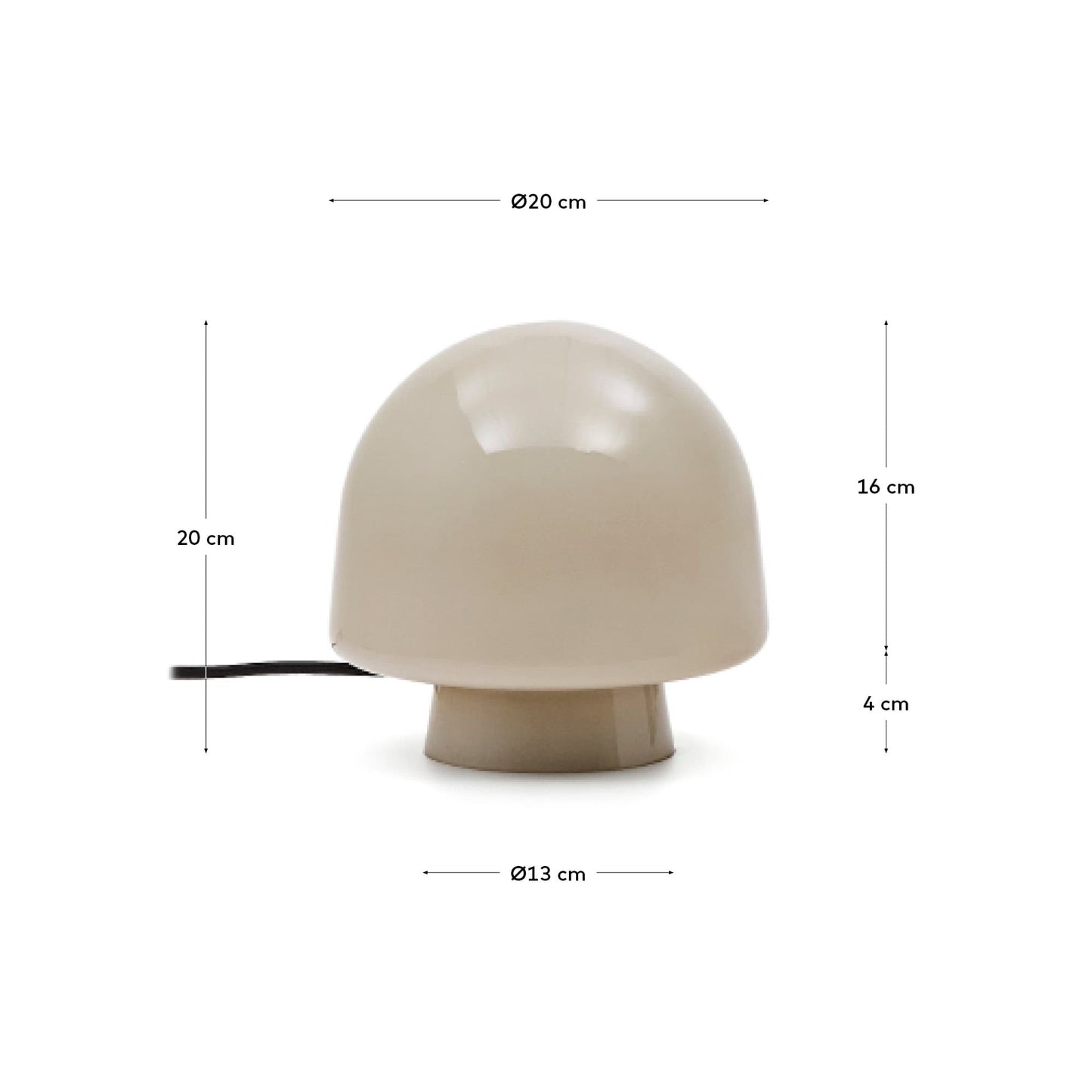 Lampada da tavolo Reig di vetro grigio