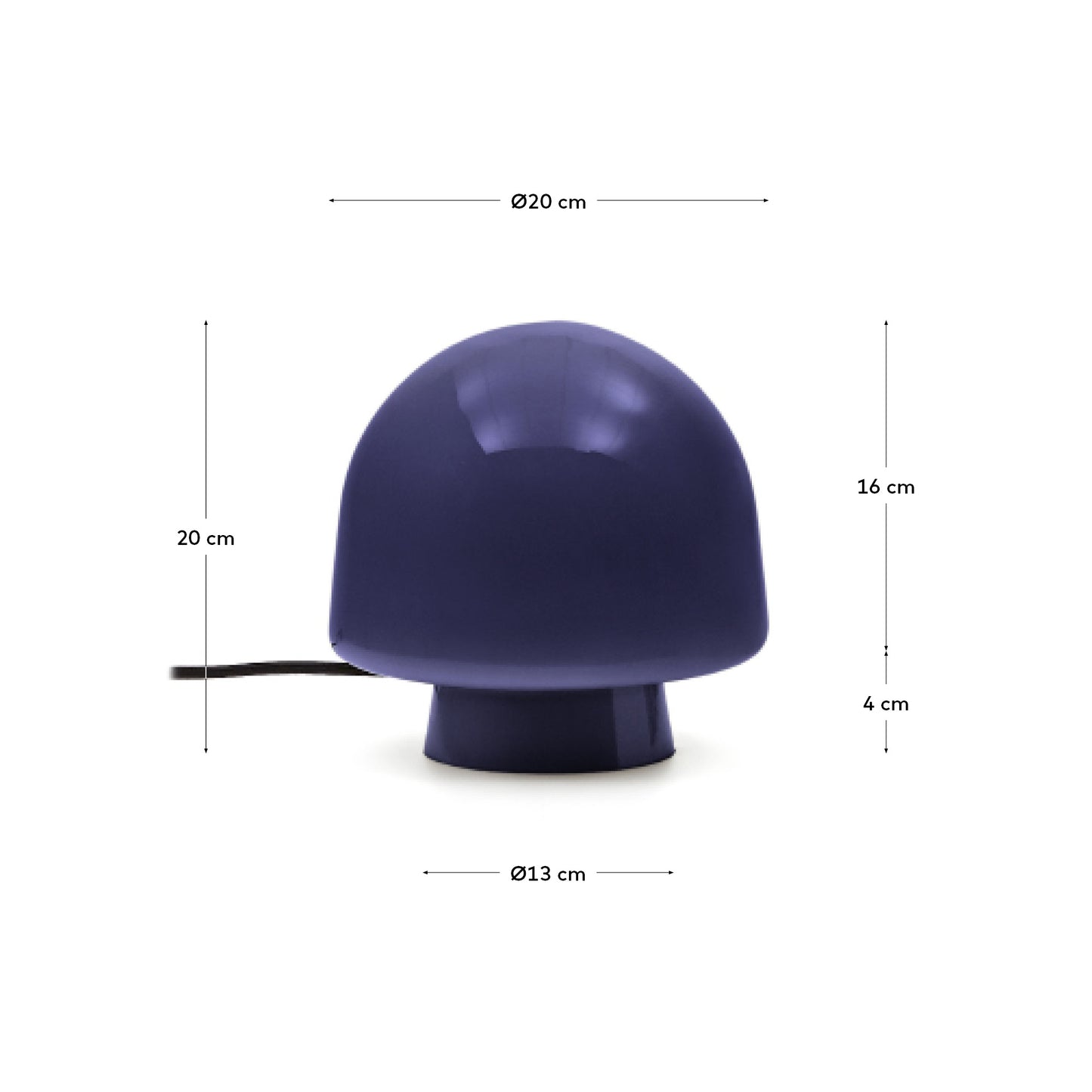 Lampada da tavolo Reig di vetro blu