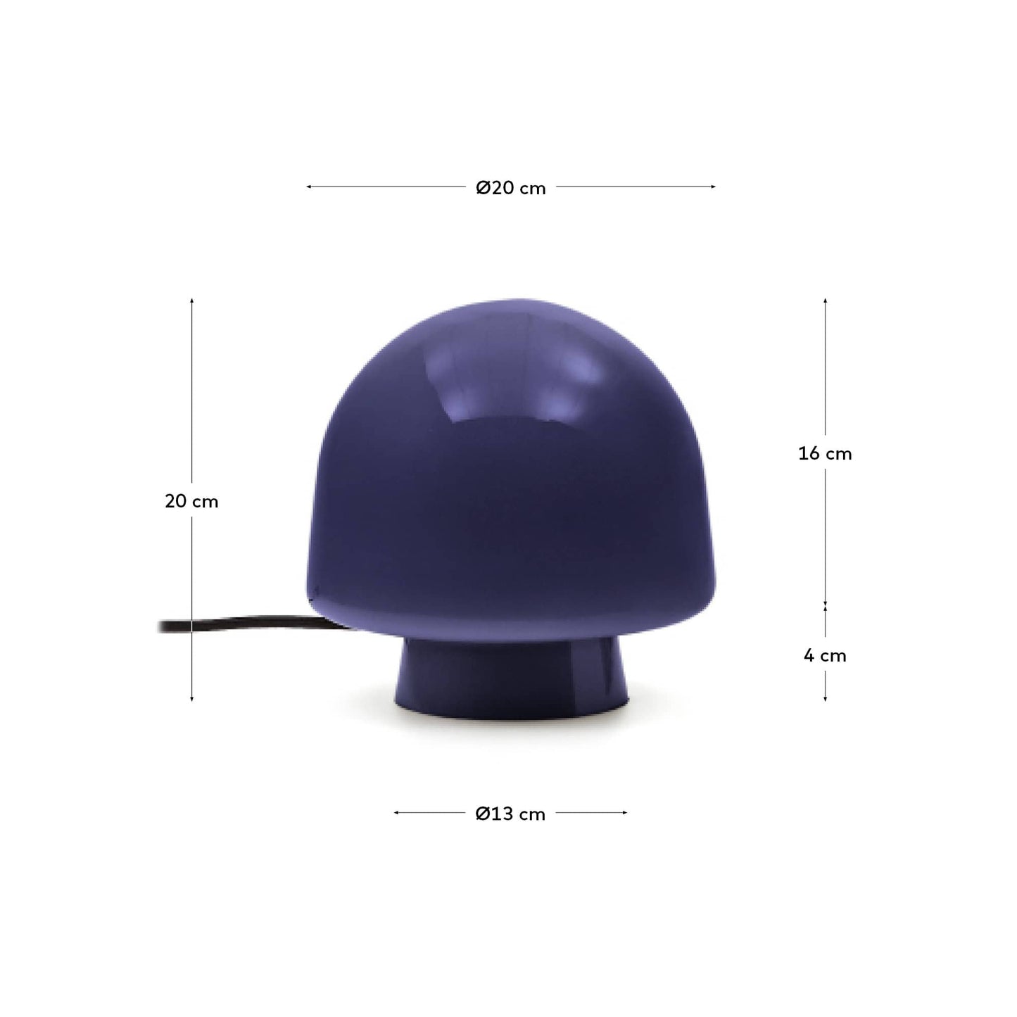 Lampada da tavolo Reig di vetro blu