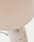 Lampada da tavolo Raze in marmo beige con paralume in lino beige