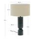 Lampada da tavolo Vex in marmo verde con paralume in lino grigio
