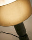 Lampada da tavolo Vex in marmo verde con paralume in lino grigio