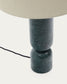 Lampada da tavolo Vex in marmo verde con paralume in lino grigio