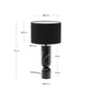Lampada da tavolo Vex in marmo nero con paralume in lino nero