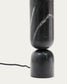 Lampada da tavolo Vex in marmo nero con paralume in lino nero