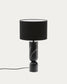 Lampada da tavolo Vex in marmo nero con paralume in lino nero