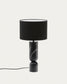 Lampada da tavolo Vex in marmo nero con paralume in lino nero