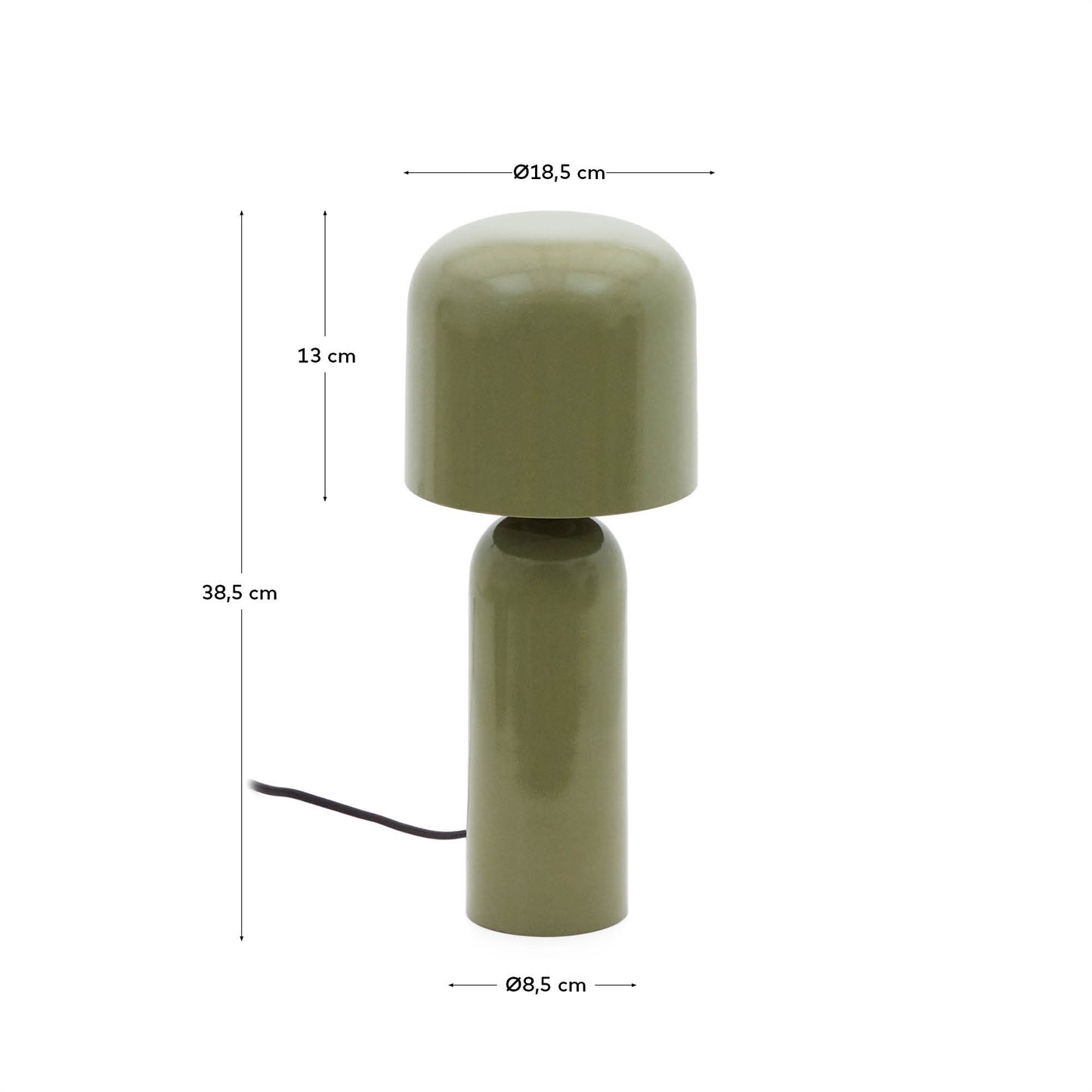 Lampada da tavolo Monze in metallo verniciato verde