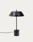 Lampada da tavolo Sayra in marmo nero e metallo verniciato nero
