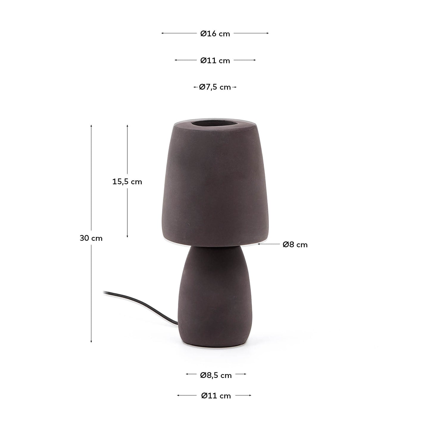 Lampada da tavolo Tandy in terracotta marrone