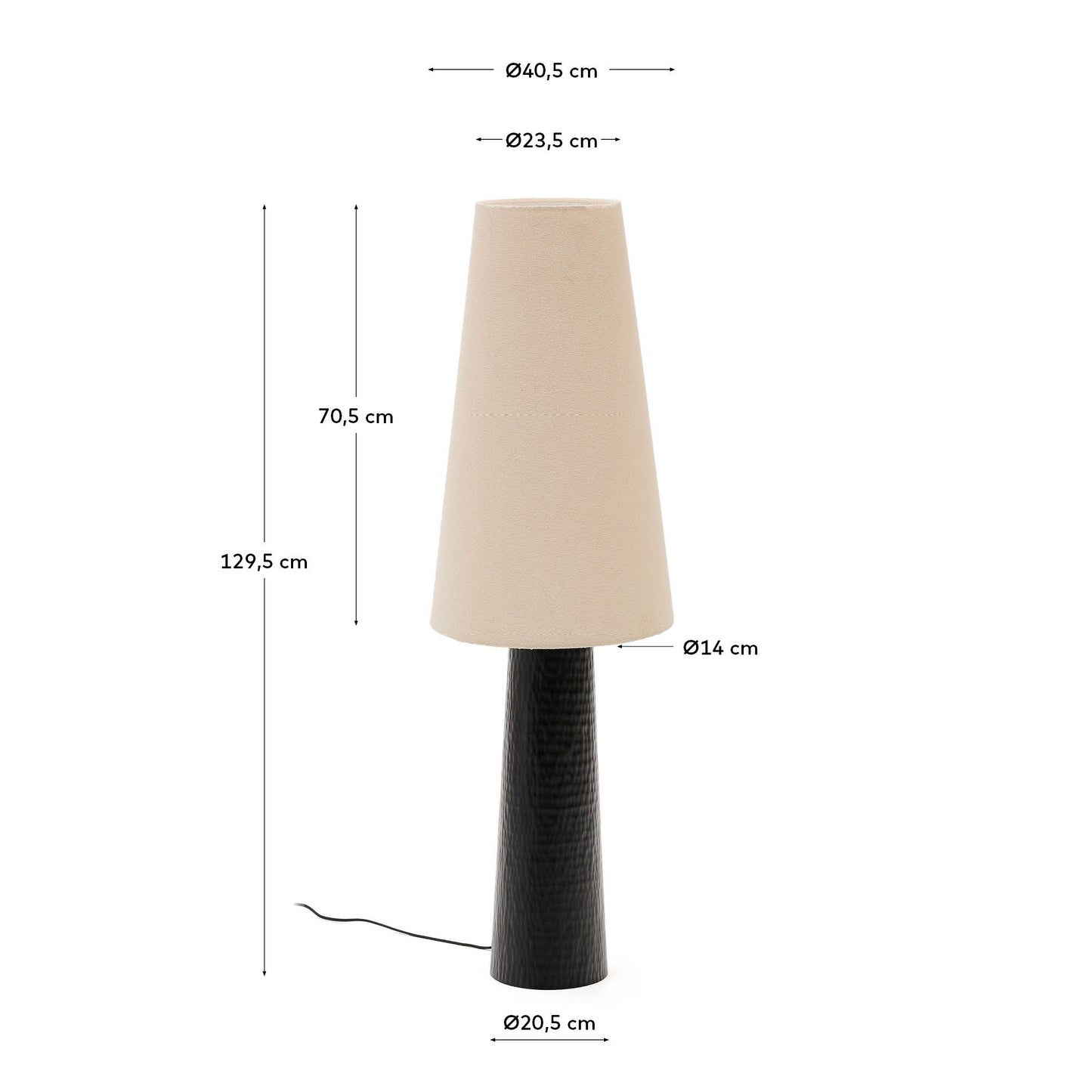 Lampada da terra Senni in metallo verniciato nero