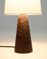 Lampada da tavolo Amire in legno con finitura scura