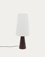 Lampada da tavolo Amire in legno con finitura scura