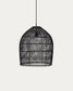 Paralume per lampada da soffitto Domitila in rattan verniciato nero Ø 44 cm