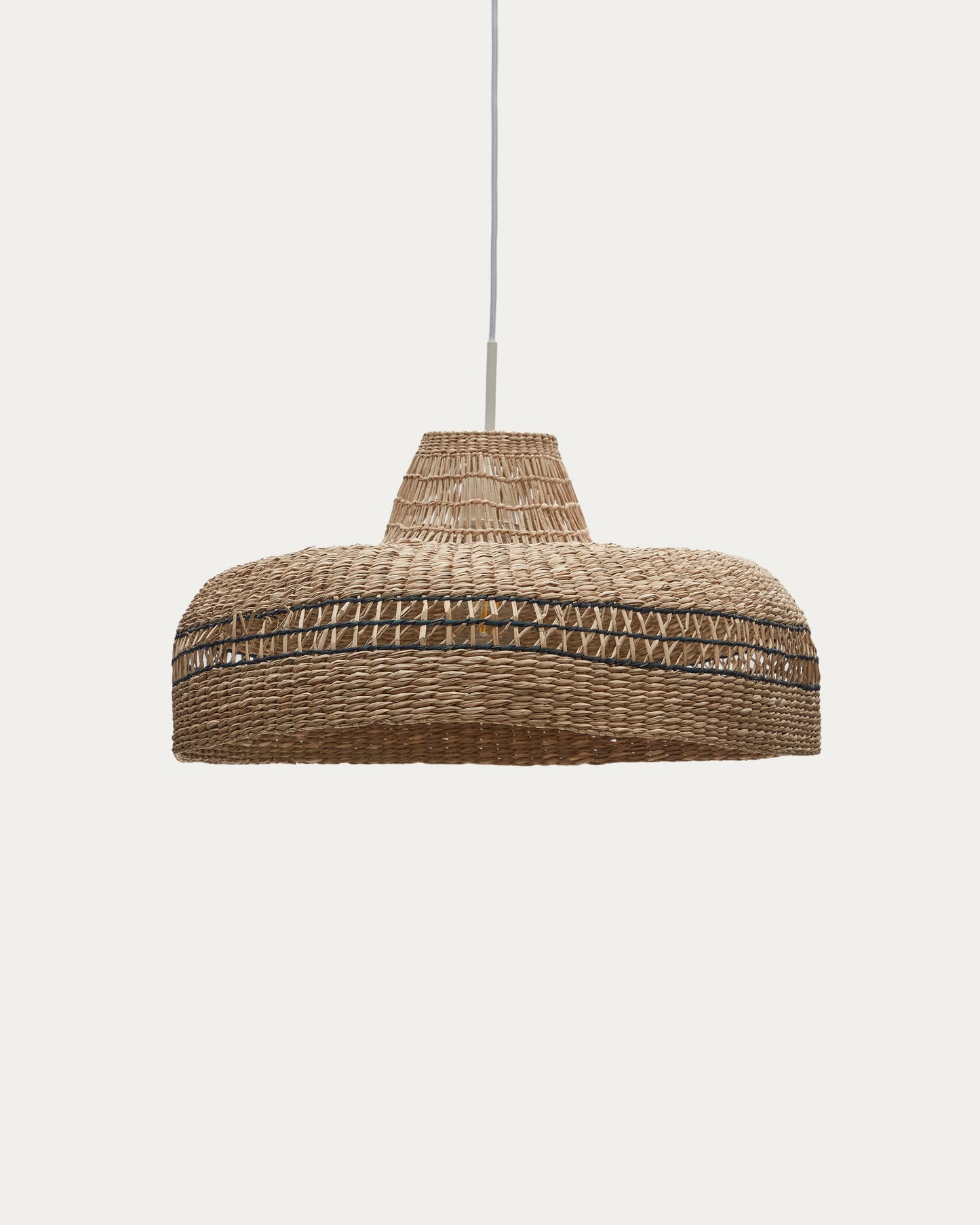 Paralume per lampada da soffitto Rupia in fibre naturali finitura naturale e nero Ø 55 cm