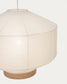 Paralume per lampada da soffitto Hila in carta bianca e impiallacciatura naturale Ø 80 cm