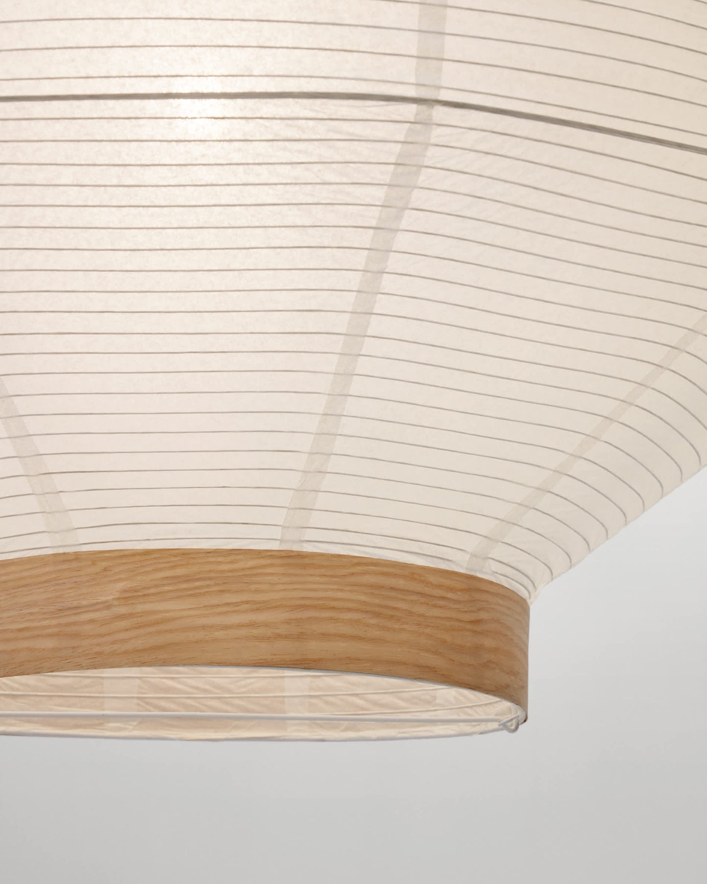 Paralume per lampada da soffitto Hila in carta bianca e impiallacciatura naturale Ø 80 cm