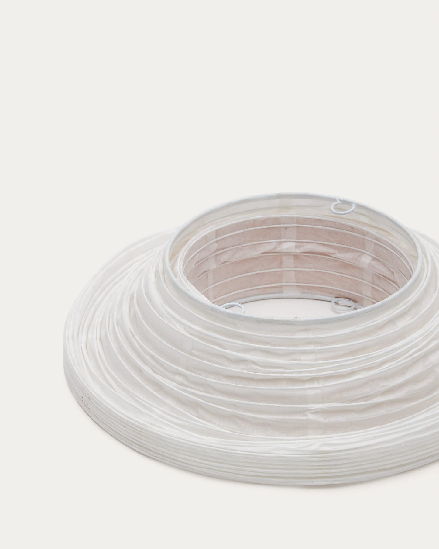 Paralume per lampada da soffitto Hila in carta bianca e impiallacciatura naturale Ø 30 cm