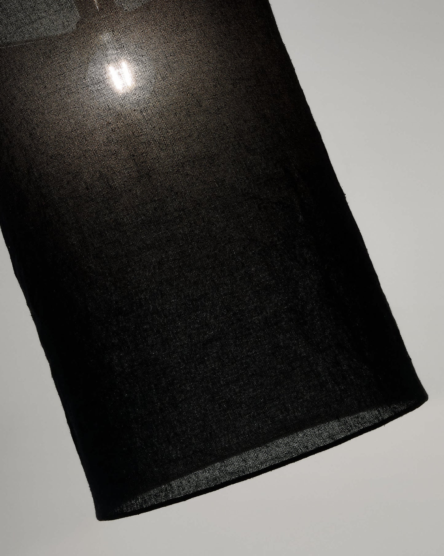 Paralume per lampada da soffitto Mariela in lino con finitura in nero Ø 40 x 60 cm