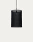 Paralume per lampada da soffitto Mariela in lino con finitura in nero Ø 40 x 60 cm