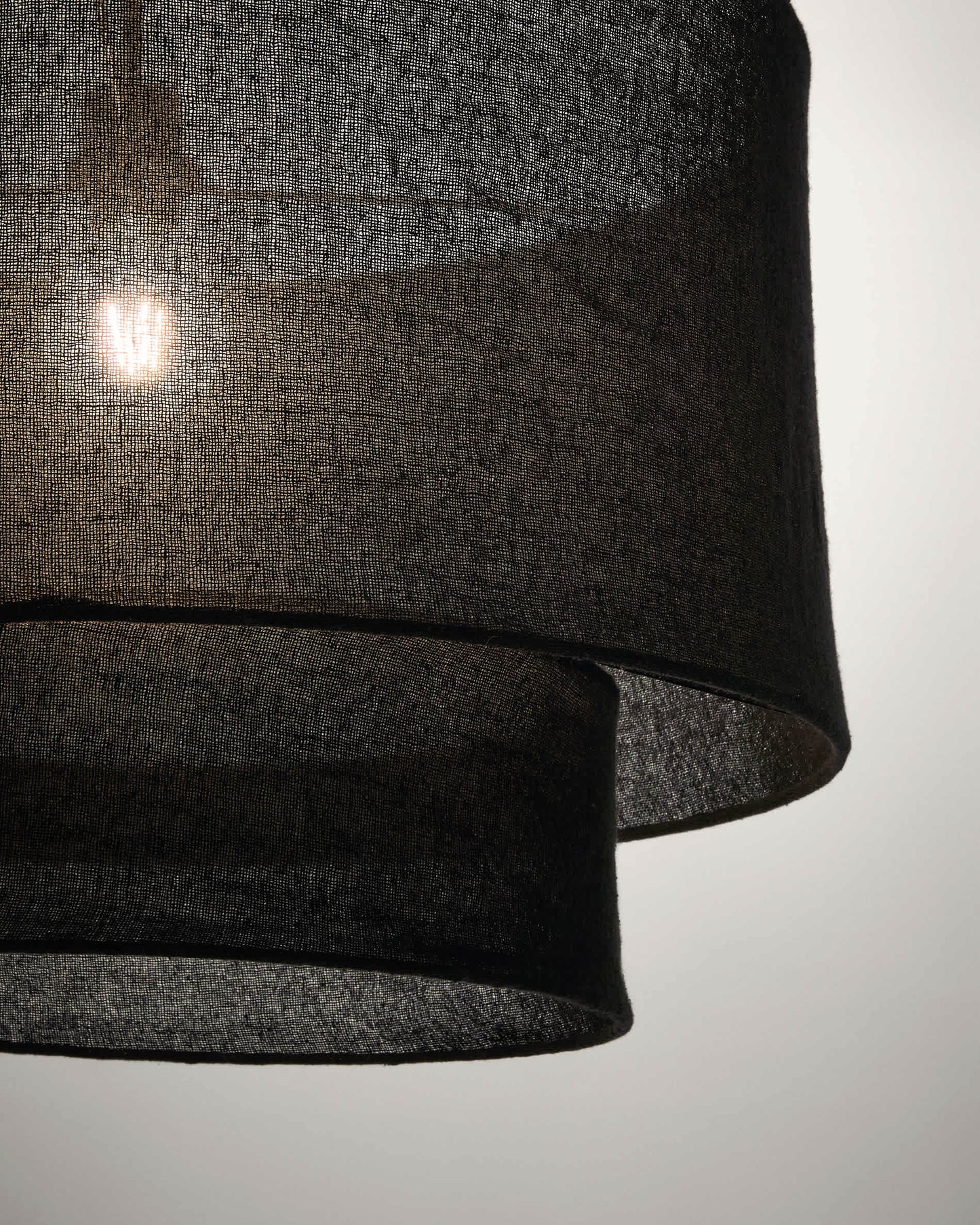Paralume per lampada da soffitto Mariela in lino con finitura nera Ø 60 x 40 cm