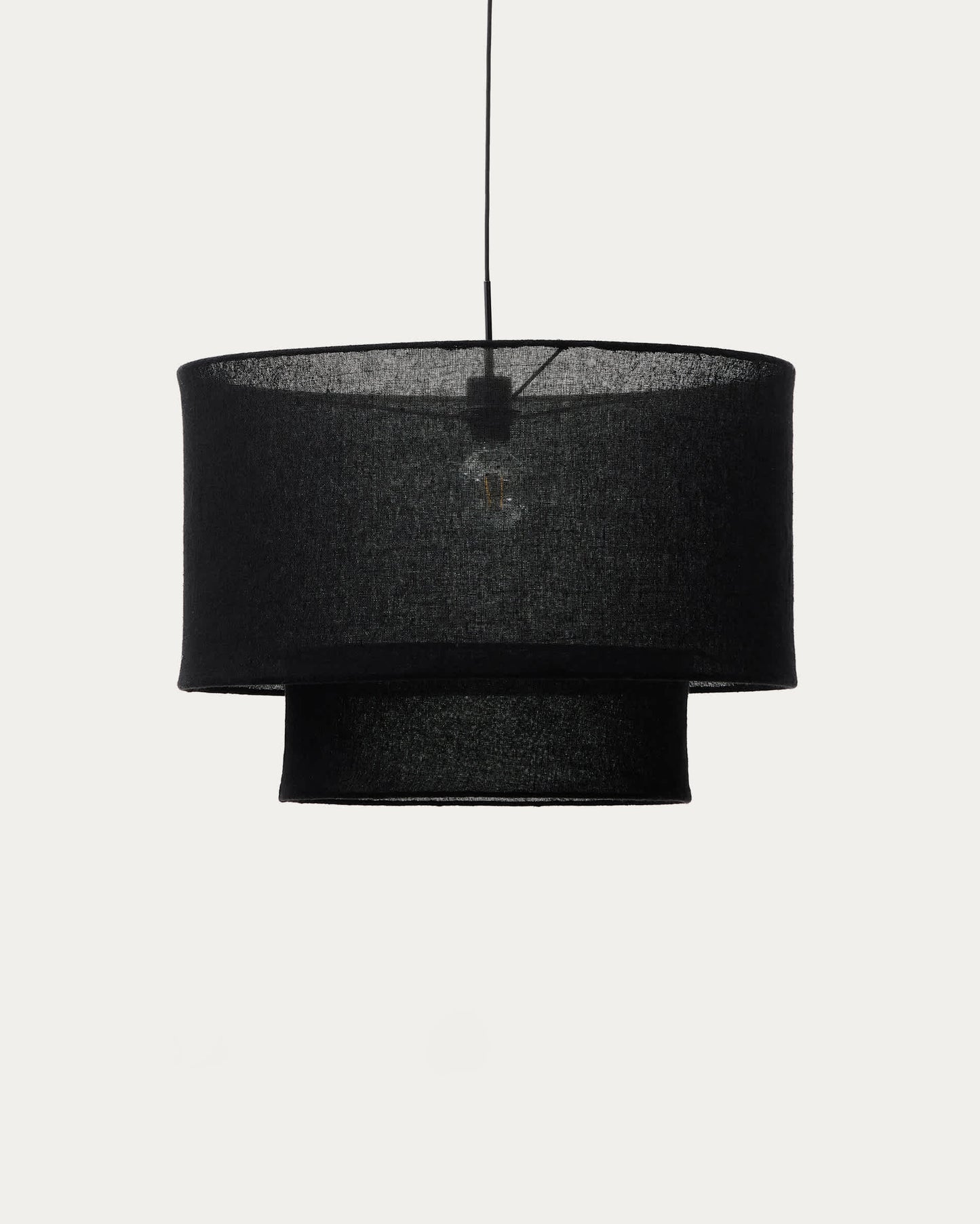Paralume per lampada da soffitto Mariela in lino con finitura nera Ø 60 x 40 cm