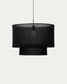 Paralume per lampada da soffitto Mariela in lino con finitura nera Ø 60 x 40 cm