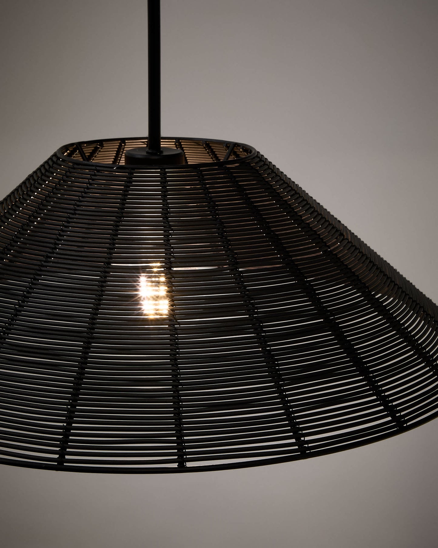 Paralume per lampada da soffitto per esterni Saranella nero in rattan sintetico Ø 50 cm