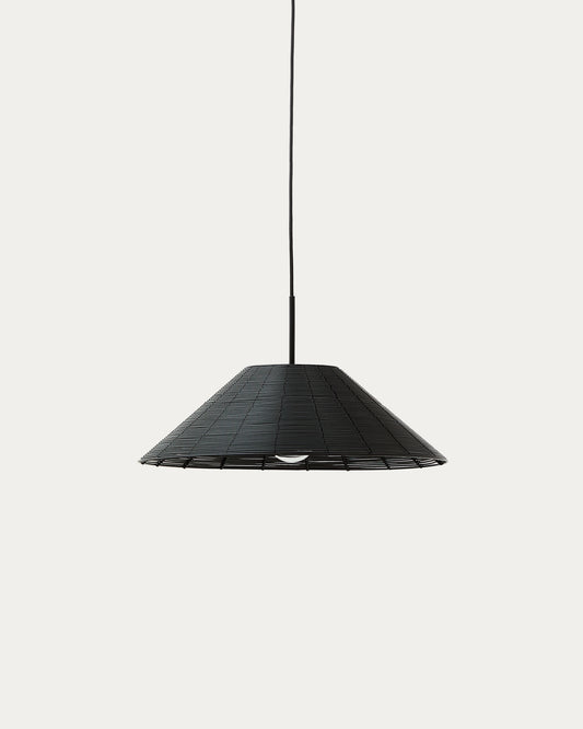 Paralume per lampada da soffitto per esterni Saranella nero in rattan sintetico Ø 50 cm