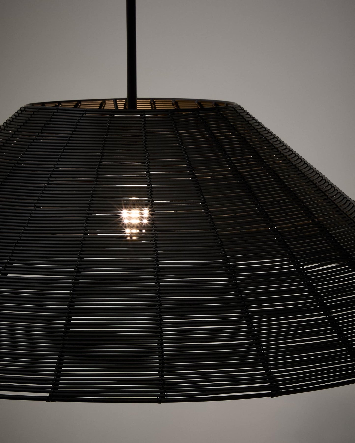 Paralume per lampada da soffitto per esterni Saranella in rattan sintetico nero Ø 70 cm