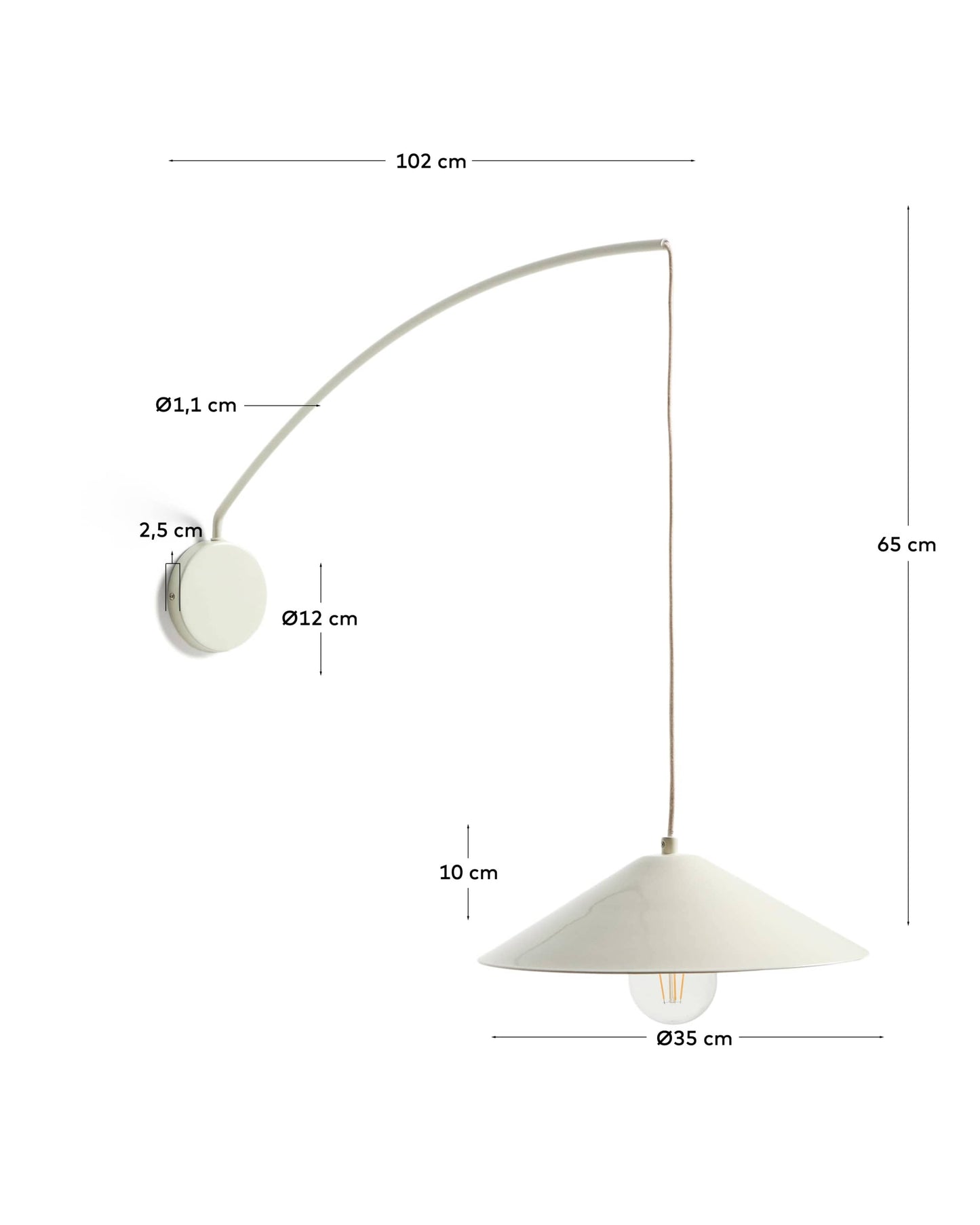 Applique Kally in metallo con finitura verniciata beige