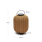 Lampada da tavolo piccola portatile Saranella in rattan sintetico marrone